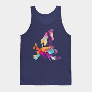 Europe map art #europe Tank Top